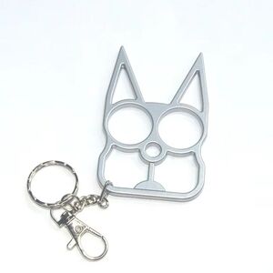 Gray Kitty Cat Ear Self Defense Keychain Bottle Opener🔑🐱